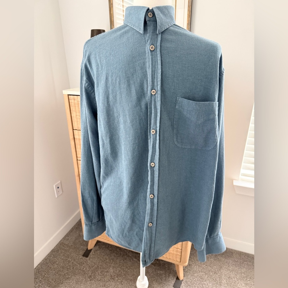 Rubinacci 100% cotton men’s XL blue long sleeve dress shirt